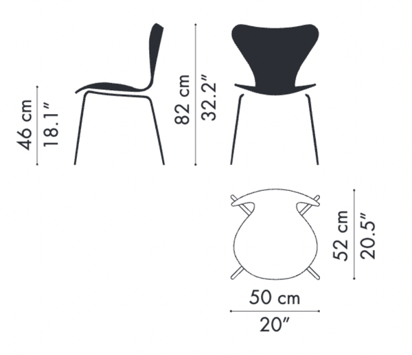 Series 7 Chair - Lacquered - Fritz Hansen - Chairs - Black - Chromed Steel - HORNE