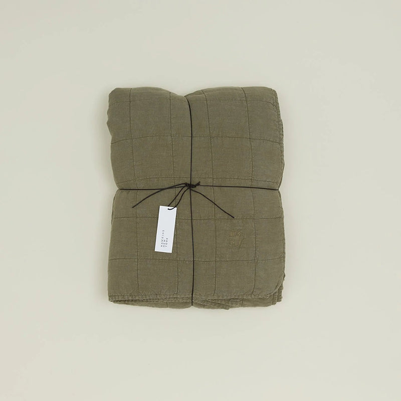 Simple Linen Quilt - Hawkins New York Bedding + Pillows - White - Queen - HORNE