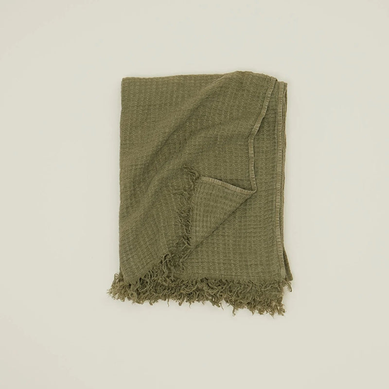 Simple Linen Throws - Hawkins New York Blankets + Throws + Pillows - Light Grey - HORNE