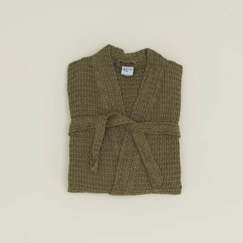 Simple Waffle Bathrobe - Hawkins New York Bath - White - Small - HORNE
