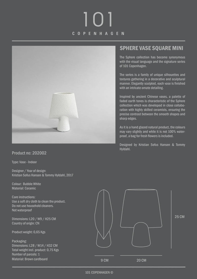 Sphere Vase Square - 101 Copenhagen Vases - Big - Dark Grey - HORNE
