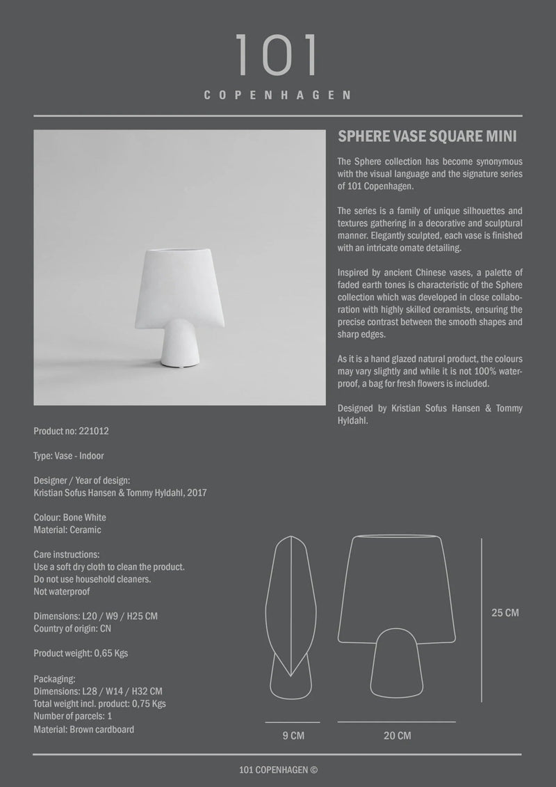 Sphere Vase Square - 101 Copenhagen Vases - Big - Dark Grey - HORNE