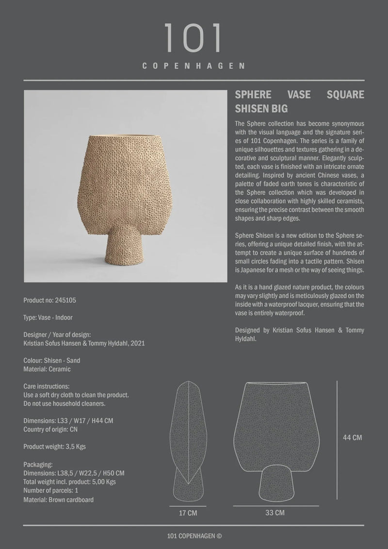 Sphere Vase Square - 101 Copenhagen Vases - Big - Dark Grey - HORNE