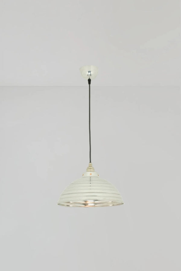 Spun Ripple with Cord Grip Lampholder - Davey Lighting Pendants - Polished Aluminium - HORNE