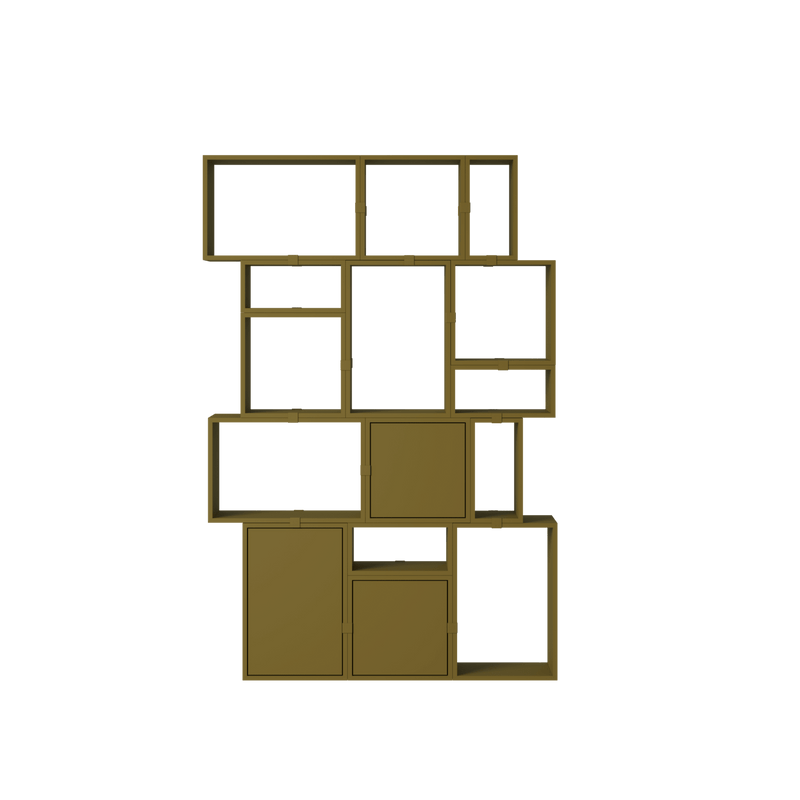 Stacked Storage System - Bookcase - Con 2 - Muuto Shelving - Brown Green - HORNE