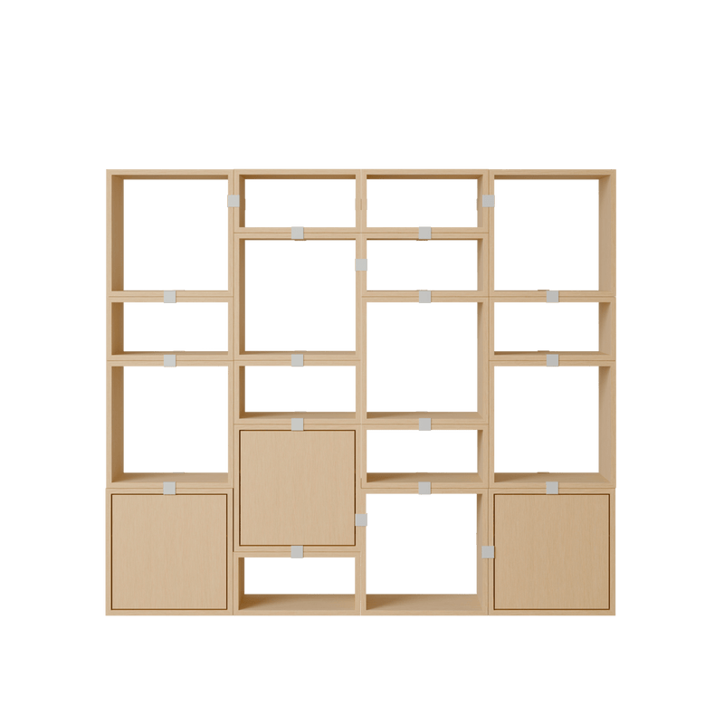 Stacked Storage System - Bookcase - Con 4 - Muuto Shelving - Brown Green - HORNE