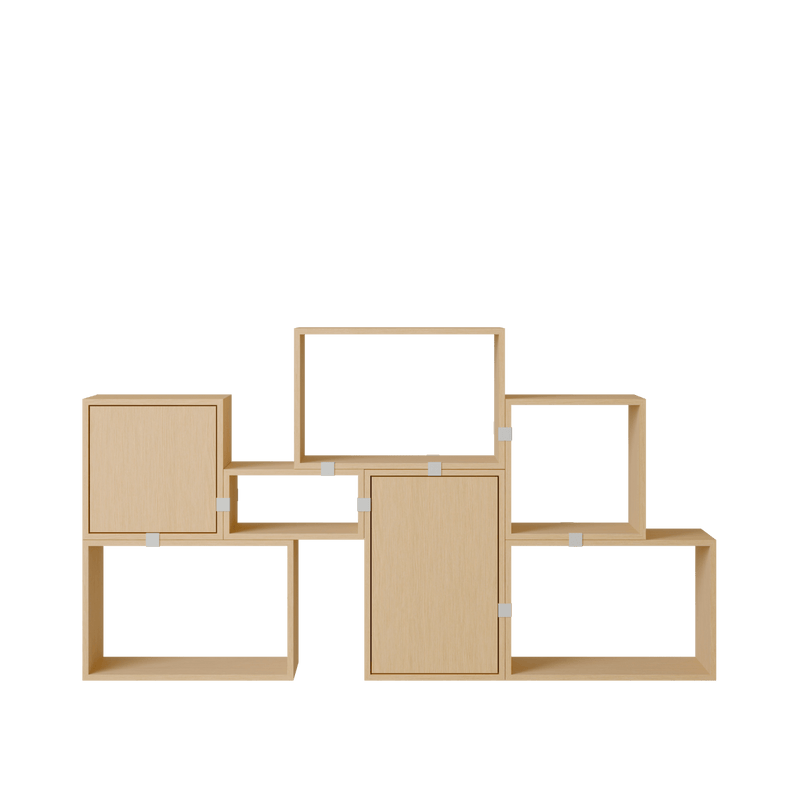 Stacked Storage System - Bookcase - Con 6 - Muuto Shelving - Brown Green - HORNE
