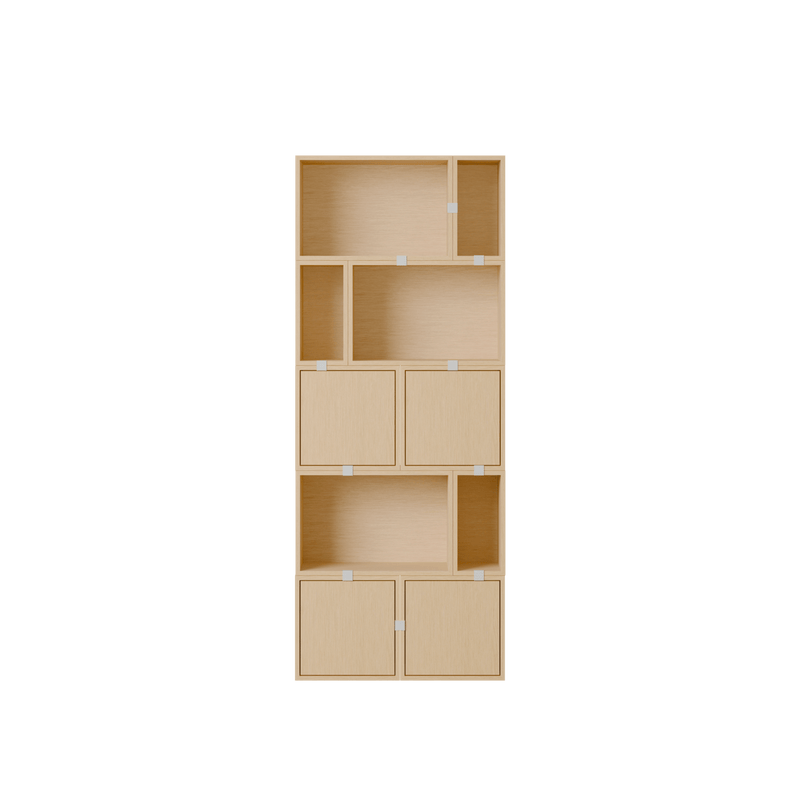 Stacked Storage System - Bookcase - Con 8 - Muuto Shelving - Brown Green - HORNE