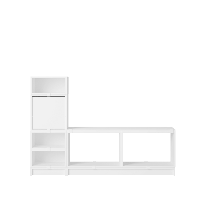 Stacked Storage System - Hallway Storage - Con 1 - Muuto Shelving - Brown Green - HORNE