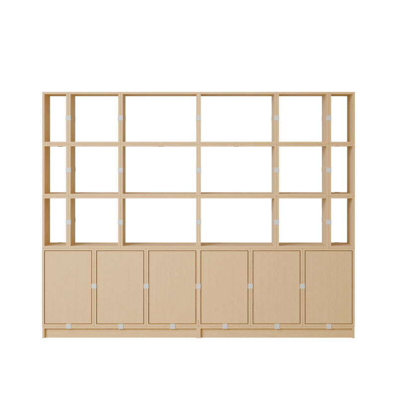 Stacked Storage System - Office Storage - Con 2 - Muuto Shelving - Brown Green - HORNE