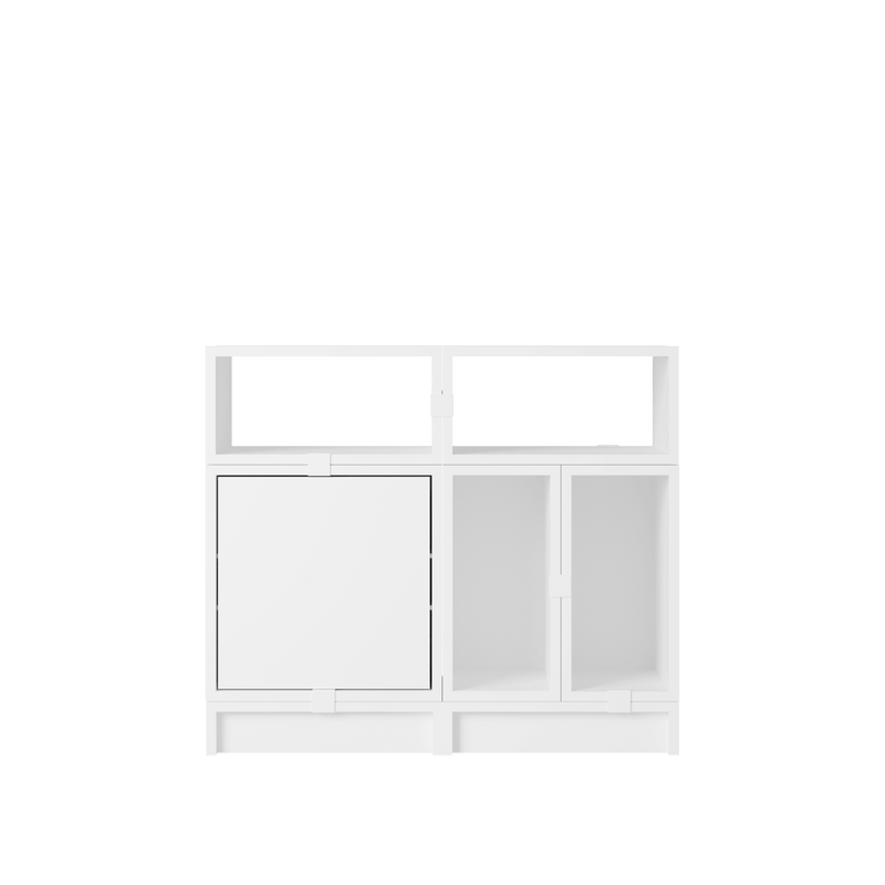 Stacked Storage System - Office Storage - Con 5 - Muuto Shelving - Brown Green - HORNE