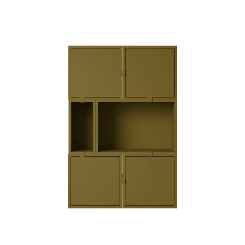 Stacked Storage System - Sideboard - Con 4 - Muuto Sideboards + Cabinets - Brown Green - HORNE