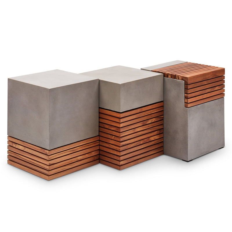 Stecca Cascata Stool - Urbia Stools + Benches + Ottomans - Dark Grey Natural - HORNE