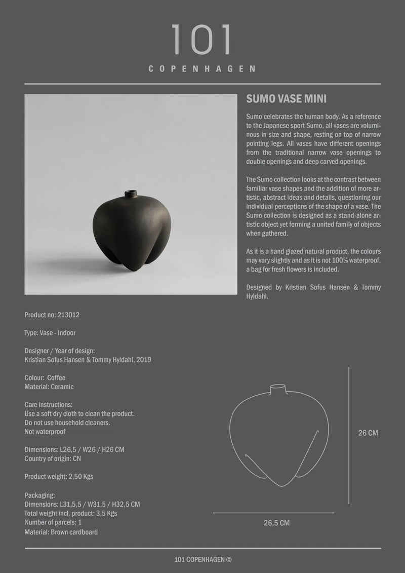 Sumo Vase - 101 Copenhagen Vases - Big - Coffee - HORNE