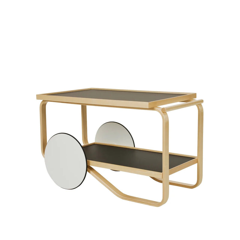 Tea Trolley 901 - Artek Trolleys + Carts - White Laminate Shelves - HORNE