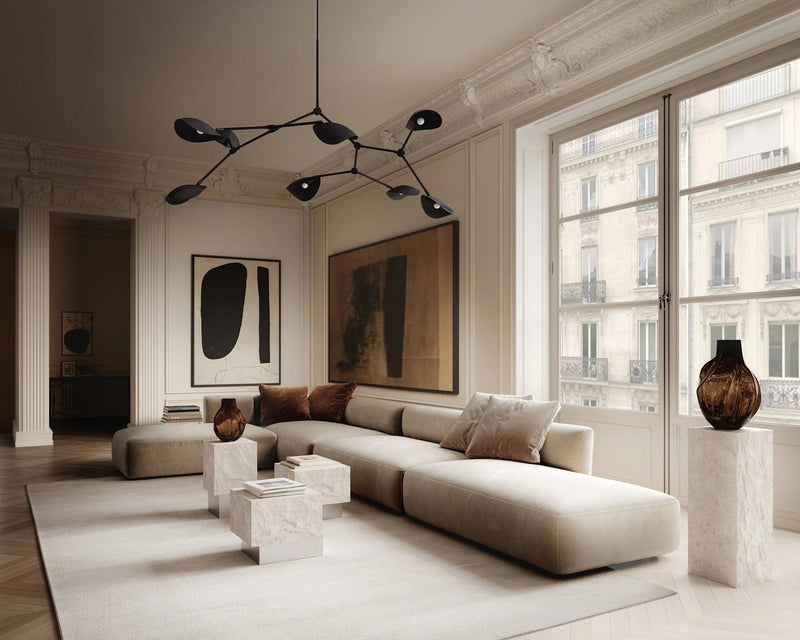 Temple Coffee Table - 101 Copenhagen Coffee Tables - Tall - Chrome / Limestone - HORNE