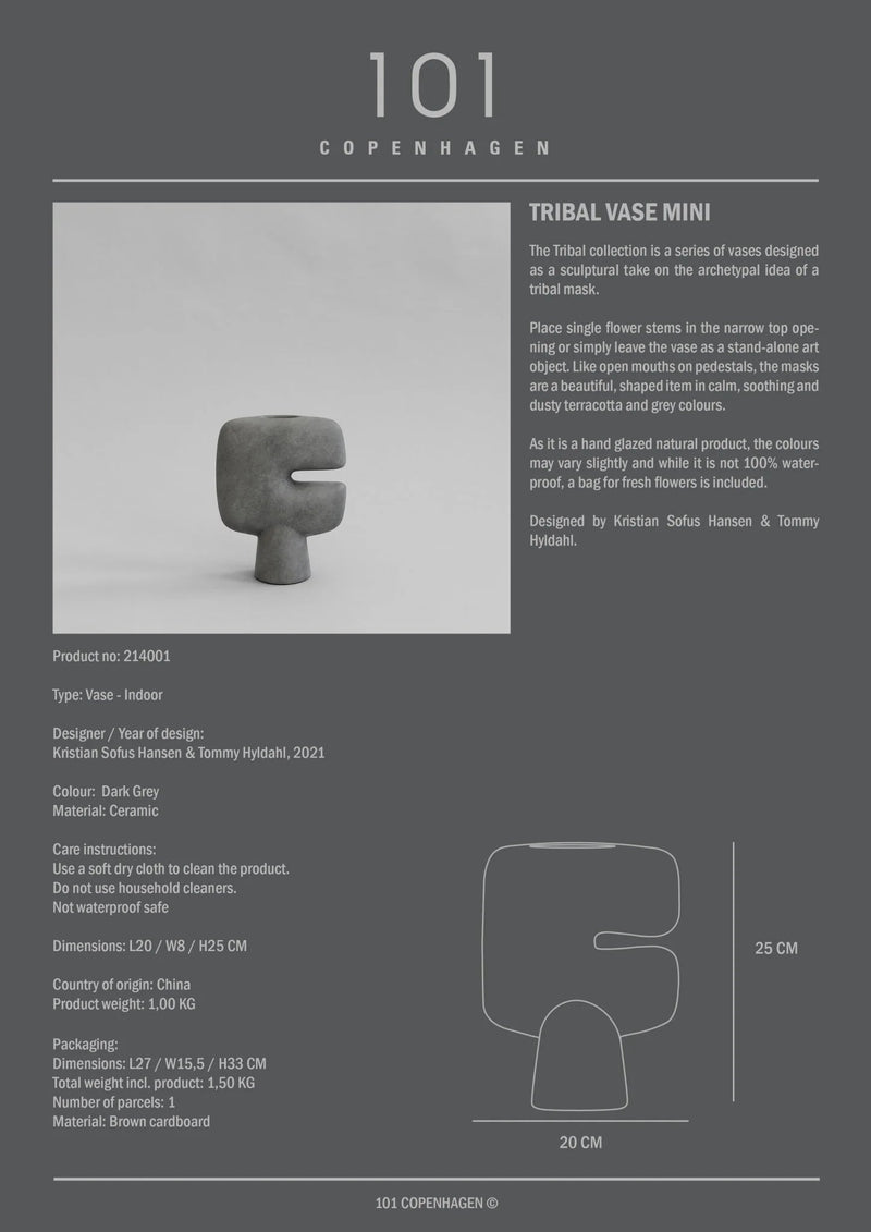 Tribal Vase - 101 Copenhagen Vases - Mini - Terracotta - HORNE