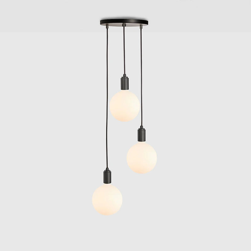 Triple Pendant + Sphere IV - Black Canopy - Tala Cluster Pendants - Walnut - HORNE