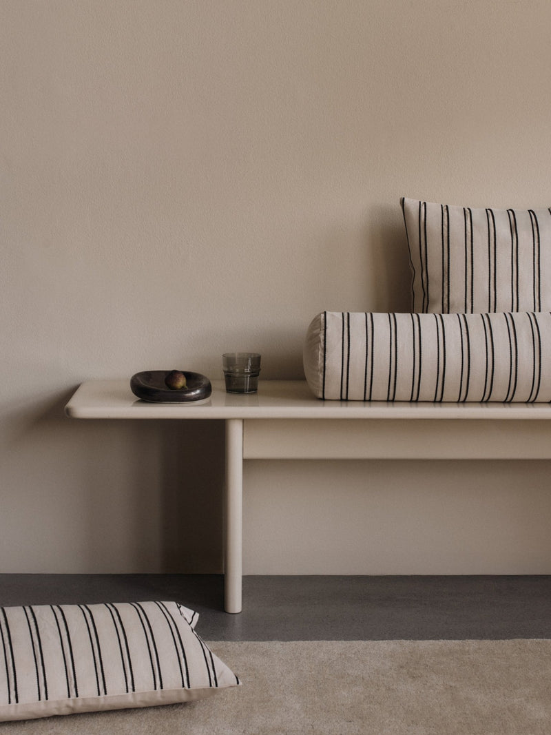 Twill Bolster Cushion - Ferm Living Chair & Sofa Cushions - Cashmere/Black - HORNE