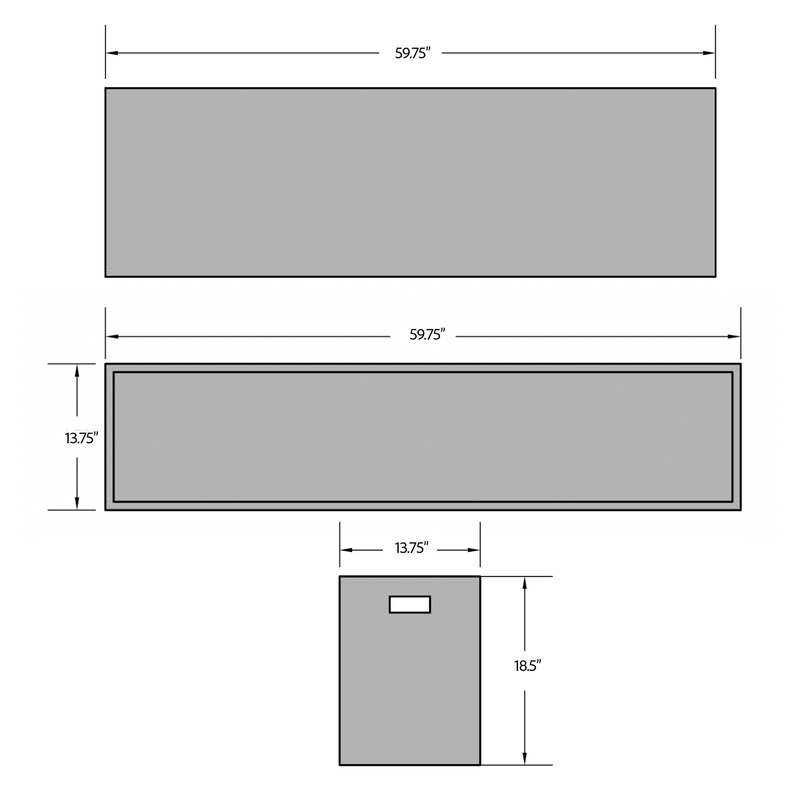 Una Bench - Urbia Stools + Benches + Ottomans - Dark Grey - Small - HORNE