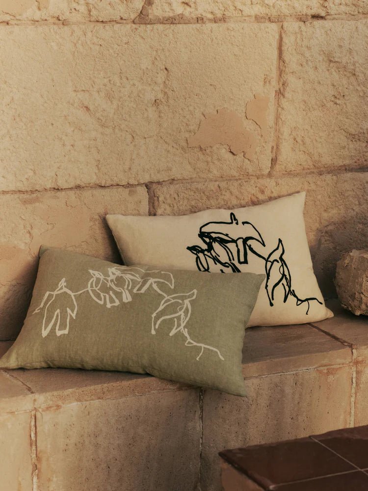 Vuelo Cushion - Ferm Living Bedding + Pillows - Elm Green - HORNE