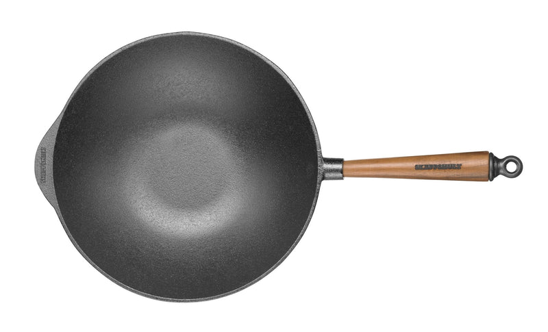 Wok with Walnut Handle - 12.2