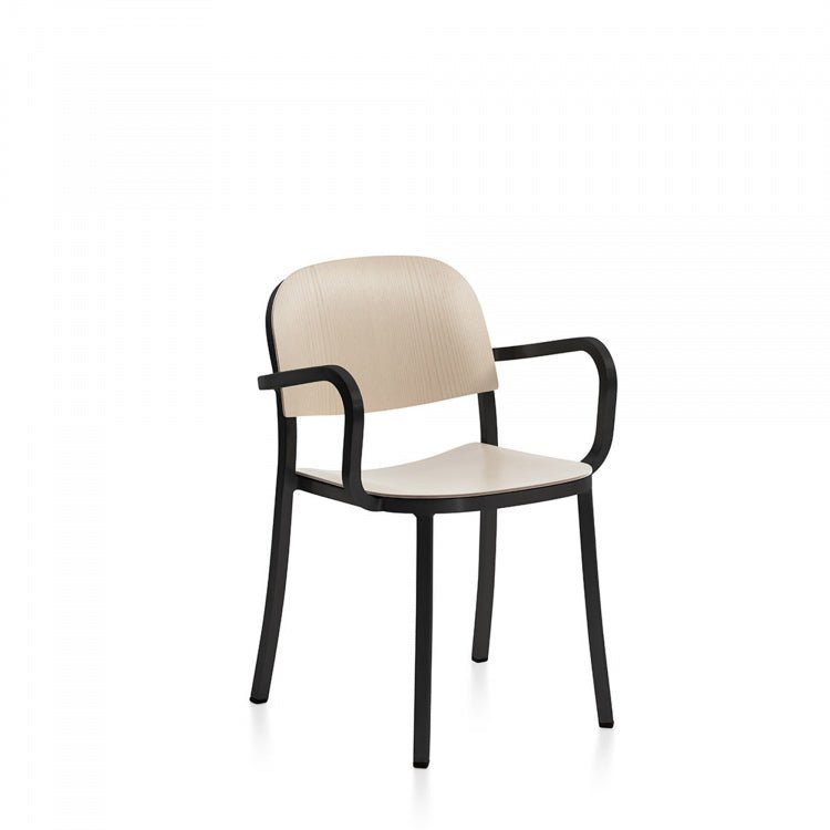1 Inch Armchair - Emeco - Chairs - Hand - brushed Aluminum - Sand - HORNE