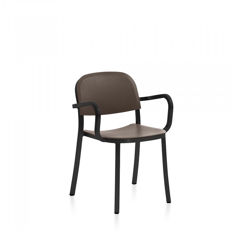 1 Inch Armchair - Emeco - Chairs - Hand - brushed Aluminum - Sand - HORNE