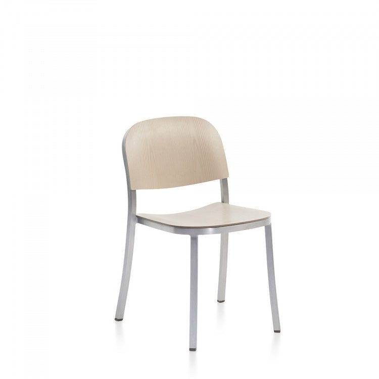 1 Inch Side Chair - Emeco - Chairs - Hand - brushed Aluminum - Sand - HORNE
