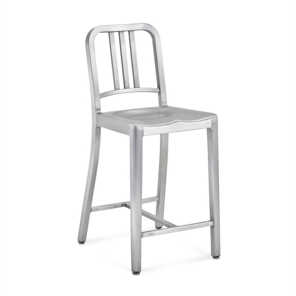 1006 Navy Counter Stool - Emeco - Stools + Benches + Ottomans - Brushed - HORNE