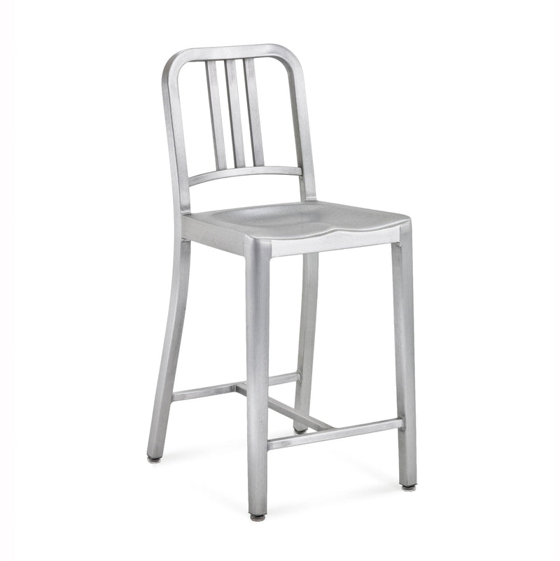 1006 Navy Counter Stool - Emeco - Stools + Benches + Ottomans - Brushed - HORNE