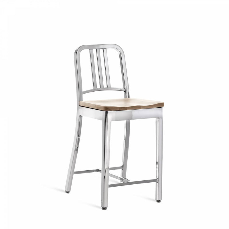 1104 Navy Counter Stool - Emeco - Stools + Benches + Ottomans - Brushed - Ash - HORNE