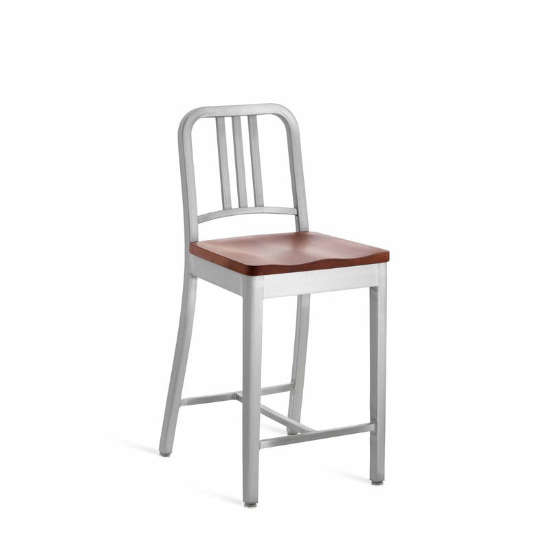 1104 Navy Counter Stool - Emeco - Stools + Benches + Ottomans - Brushed - Ash - HORNE