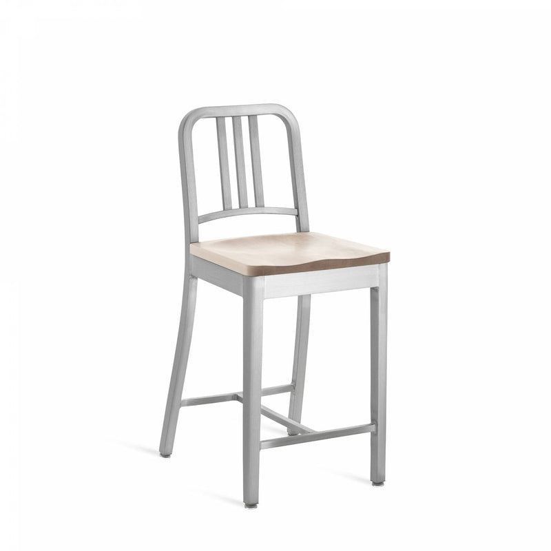 1104 Navy Counter Stool - Emeco - Stools + Benches + Ottomans - Brushed - Ash - HORNE