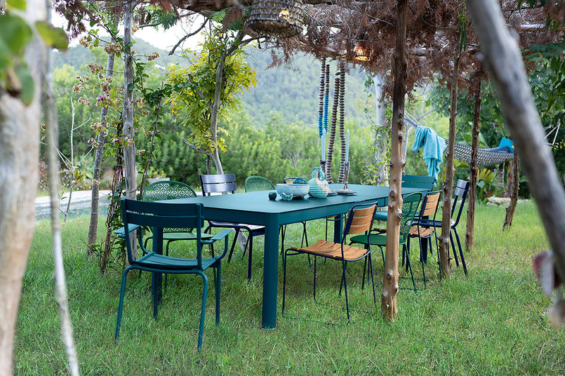 Luxembourg Stacking Side Chair - Set of 4 - Fermob - Outdoor Furniture - Acapulco Blue - HORNE
