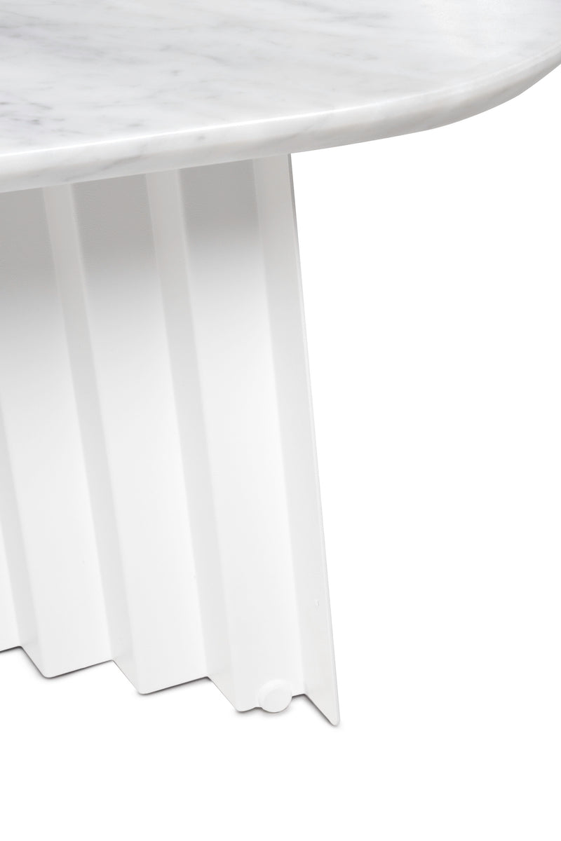 RS Barcelona Plec Rectangular Marble and Steel Top Coffee Table - white