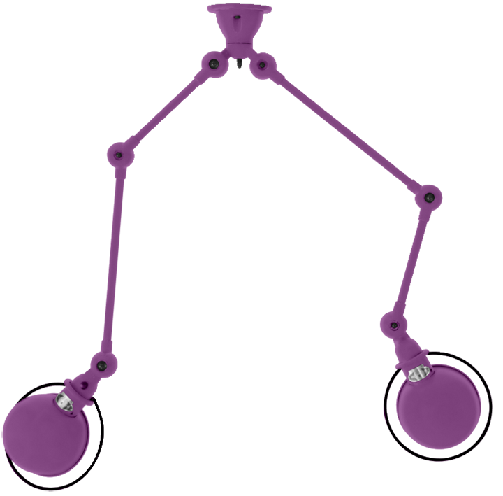 Loft Double - Arm Ceiling Light - SKY4224 - Jielde - Ceiling Lights - Glossy - Burgundy - RAL3005 - HORNE
