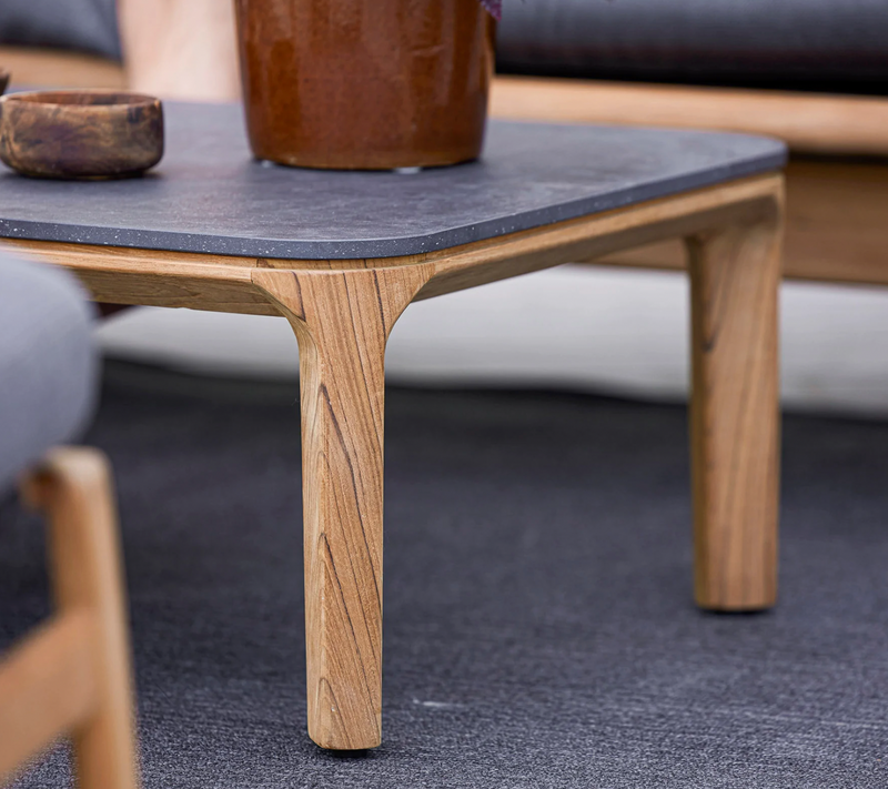 Aspect Coffee Table - Rectangle - Cane Line - Outdoor Furniture - Fossil Black Ceramic - HORNE