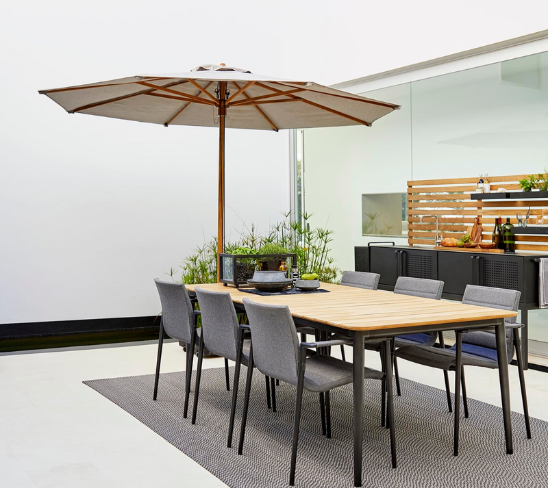 Classic Parasol With Pulley System - Cane Line - Outdoor Furniture - Low - HORNE