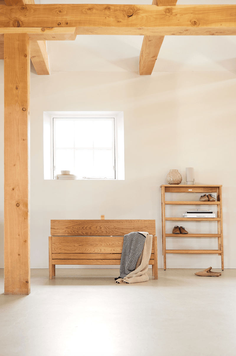 A Line Shoe Rack 72 - Form + Refine - Storage + Organization - Natural Oiled Oak - HORNE