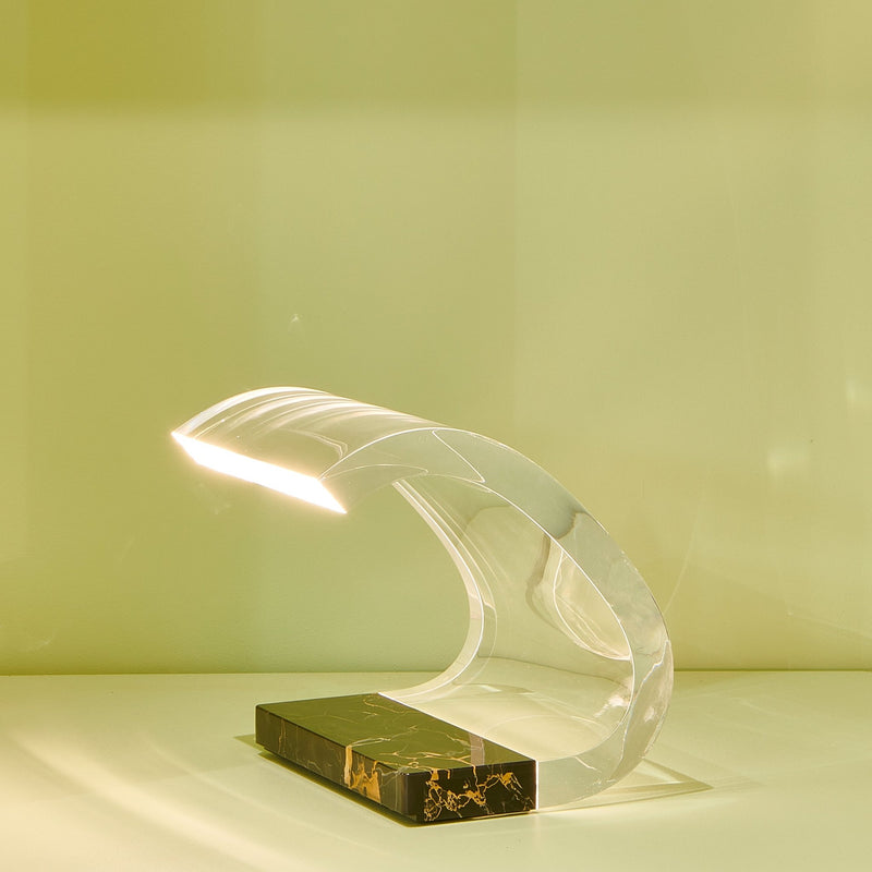 Acrilica Marble Table Lamp - Oluce - Table + Task - HORNE