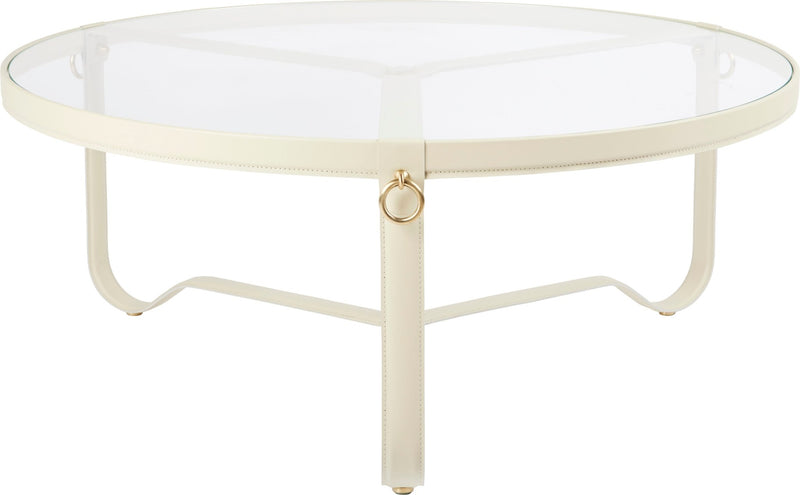 Adnet Coffee Table - 100cm - Gubi - Tables + Desks - Black Leather - HORNE