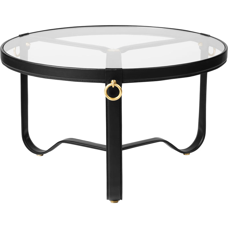 Adnet Coffee Table - 70cm - Gubi - Tables + Desks - Black Leather - HORNE