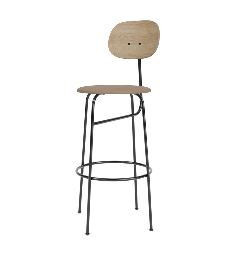 Afteroom Bar Chair Plus - Upholstered Seat - Audo Copenhagen - Chairs - Natural Oak/ Audo Boucle - Gold 06 - HORNE