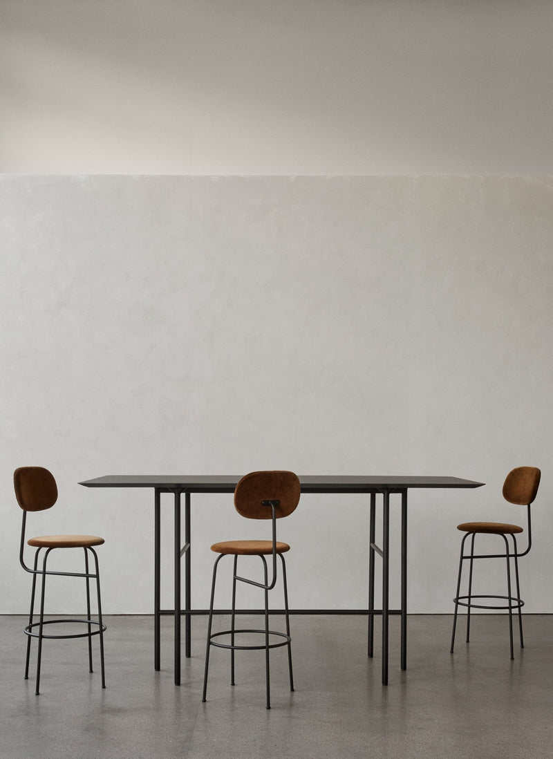 Afteroom Bar Chair Plus - Upholstered Seat - Audo Copenhagen - Chairs - Natural Oak/ Audo Boucle - Gold 06 - HORNE