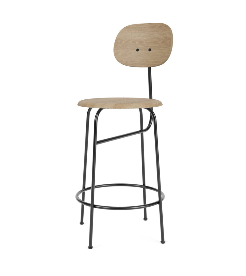 Afteroom Counter Chair Plus - Upholstered Seat - Audo Copenhagen - Stools + Benches + Ottomans - Natural Oak/ Audo Boucle - Gold 06 - HORNE