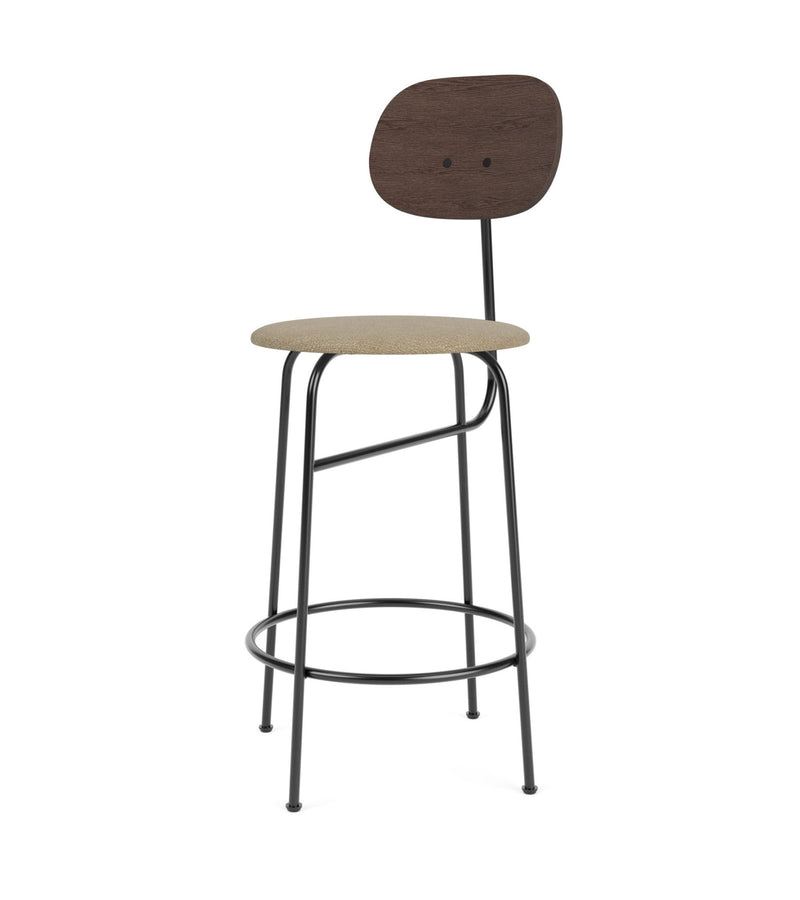 Afteroom Counter Chair Plus - Upholstered Seat - Audo Copenhagen - Stools + Benches + Ottomans - Natural Oak/ Audo Boucle - Gold 06 - HORNE