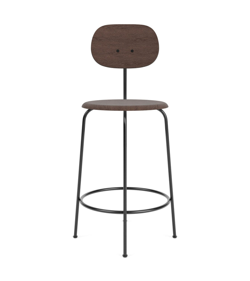 Afteroom Counter Chair Plus - Upholstered Seat - Audo Copenhagen - Stools + Benches + Ottomans - Natural Oak/ Audo Boucle - Gold 06 - HORNE