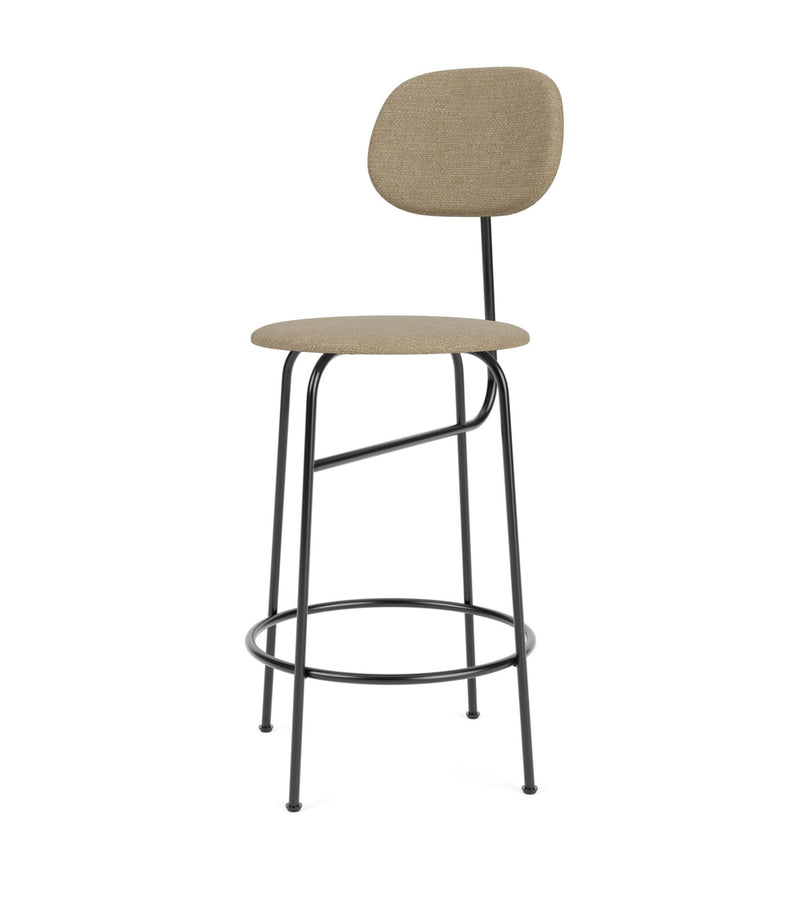 Afteroom Counter Chair Plus - Upholstered Seat & Back - Audo Copenhagen - Stools + Benches + Ottomans - Sierra Leather - Stone 1611 - HORNE