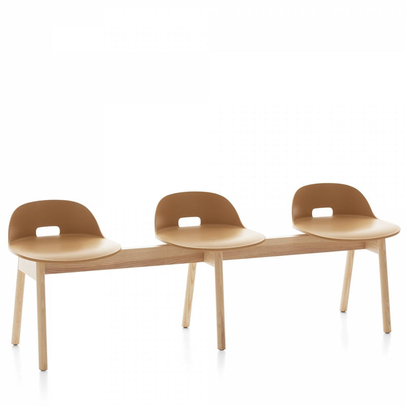 Alfi 3 - Seat Low Back Bench - Emeco - Stools + Benches + Ottomans - Dark Brown - Ash - HORNE